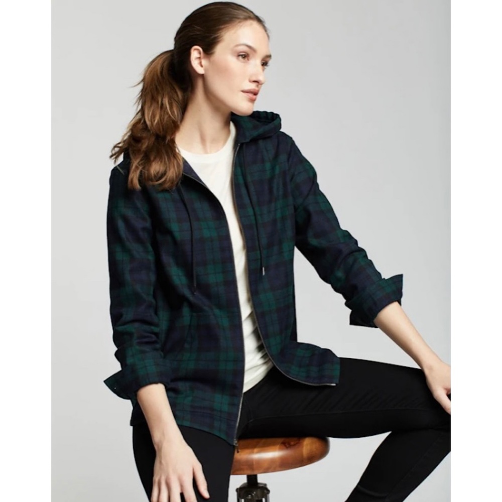 Pendleton Women’s Boyfriend Black Watch Wool Zip Hoodie